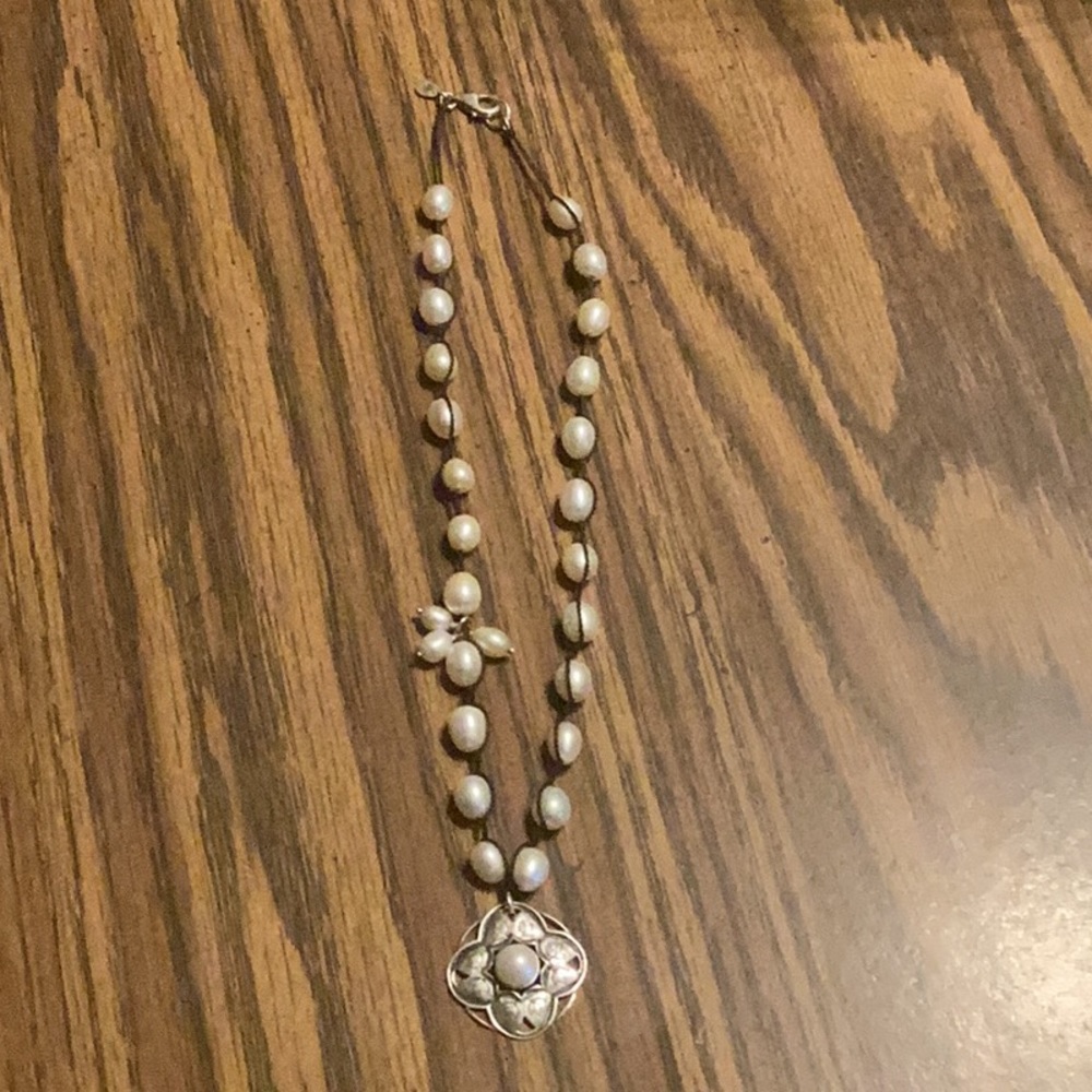 Silpada pearl brown cord necklace